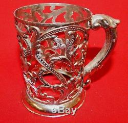 11 Antique Art Nouveau Silverplated Tea Toddy Glass Holders
