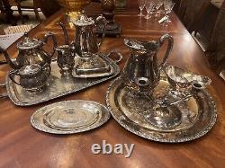 11 Piece Oneida Community Queen Bess Tea Coffee Set Tudor Plate With Patina