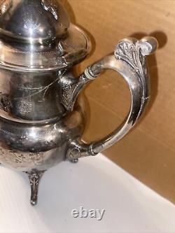 12 Victorian Silver Plate Coffee / Tea Pot By Reed & Barton Feb 24,1880