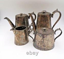 1800's Shaw & Fisher Sheffield 9500 Silver plate Coffee Tea Sugar Creamer ED 41