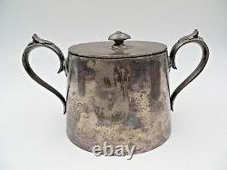 1800's Shaw & Fisher Sheffield 9500 Silver plate Coffee Tea Sugar Creamer ED 41