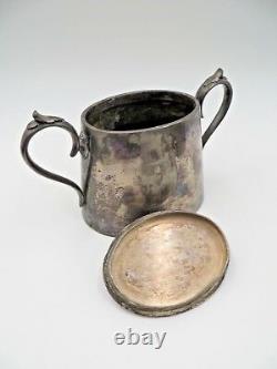 1800's Shaw & Fisher Sheffield 9500 Silver plate Coffee Tea Sugar Creamer ED 41