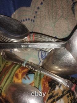 1847 Rodgers Bros. IS Silver Plate Set Of 32 Tea Spoons, Table Spoons, ETC
