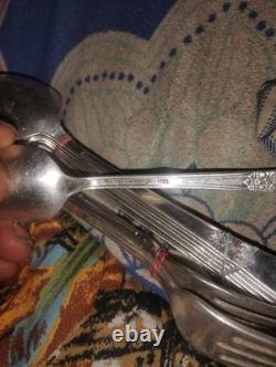 1847 Rodgers Bros. IS Silver Plate Set Of 32 Tea Spoons, Table Spoons, ETC