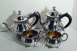 1847 Rogers Bro SIlverplated Coffee Tea Set Prince Charles Pattern