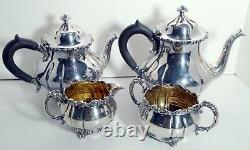 1847 Rogers Bro SIlverplated Coffee Tea Set Prince Charles Pattern