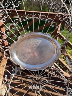 1847 Rogers Bros REFLECTION Silver Plate Large WAITER TRAY For Tea Set #9281