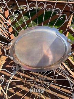 1847 Rogers Bros REFLECTION Silver Plate Large WAITER TRAY For Tea Set #9281