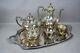 1847 Rogers Bros Tea Coffee Set Heritage Pattern Silver Plate Floral 6pc