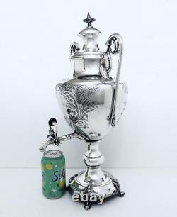 1860 English Aesthetic Victorian Ornate Massive Chased Rococo Tea Coffee Urn 19