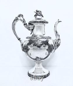 1861 Rogers Bros. Mfg Co. CIVIL War Aesthetic Figural Swan Leaf Weighted Teapot