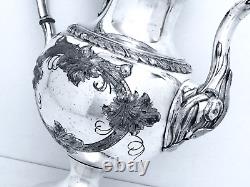 1861 Rogers Bros. Mfg Co. CIVIL War Aesthetic Figural Swan Leaf Weighted Teapot