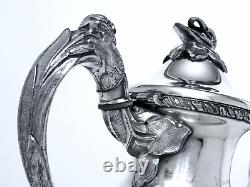 1861 Rogers Bros. Mfg Co. CIVIL War Aesthetic Figural Swan Leaf Weighted Teapot
