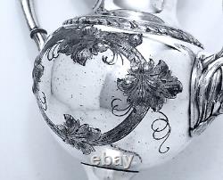 1861 Rogers Bros. Mfg Co. CIVIL War Aesthetic Figural Swan Leaf Weighted Teapot