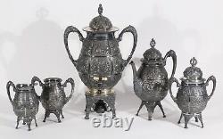 1870 Rogers Smith&Co Silver Plated Aesthetic Movement Tea/Coffee Set 1905 Maker