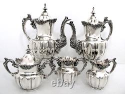 1875 Derby Silver Co. Gothic Aesthetic Cathedral Scalloped Cropped Coffe Tea Set