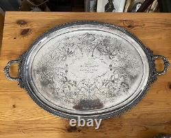 1876 Incredible Huge Meriden B Company Silverplate 29 Tray Tea & Coffee Set
