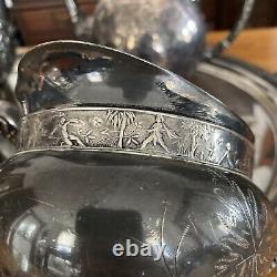 1876 Incredible Huge Meriden B Company Silverplate 29 Tray Tea & Coffee Set