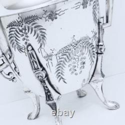 1880 Meriden B. Company Eastlake Roman Lion Chased Legged Coffe Tea Set 6 Pc Exc