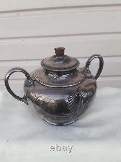 1886 Victorian silver Plate Teapot Self Pouring 2 Handle Tea Serving pot JDixon