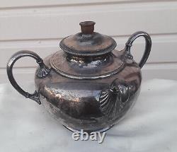 1886 Victorian silver Plate Teapot Self Pouring 2 Handle Tea Serving pot JDixon