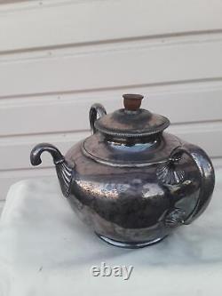 1886 Victorian silver Plate Teapot Self Pouring 2 Handle Tea Serving pot JDixon