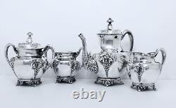 1894 Meriden B. Company Forbes Nouvea Grape Harvest Embossed Coffee & Tea Set