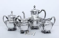 1894 Meriden B. Company Forbes Nouvea Grape Harvest Embossed Coffee & Tea Set