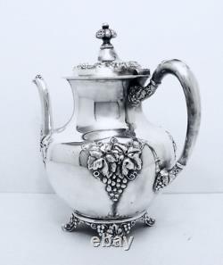 1894 Meriden B. Company Forbes Nouvea Grape Harvest Embossed Coffee & Tea Set