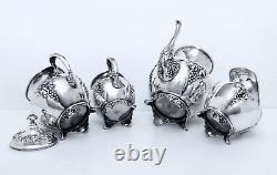 1894 Meriden B. Company Forbes Nouvea Grape Harvest Embossed Coffee & Tea Set