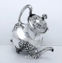 1894 Meriden B. Company Forbes Nouvea Grape Harvest Embossed Coffee & Tea Set