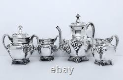 1894 Meriden B. Company Forbes Nouvea Grape Harvest Embossed Coffee & Tea Set