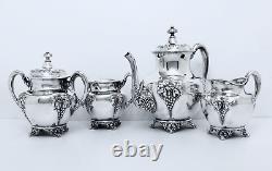 1894 Meriden B. Company Forbes Nouvea Grape Harvest Embossed Coffee & Tea Set