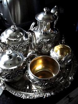 1899 6 Pc. Set Creamer, Sugar Bowl, Tray Coffee /Tea Pot with Fascinating Hist