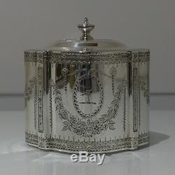 18th Century Ant George III Sterling Silver Tea Caddy Lon 1785 Aldridge & Green