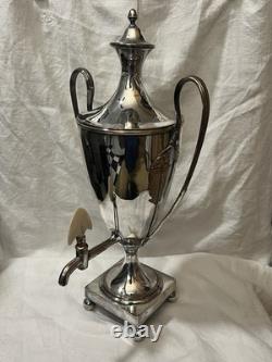 18th Century Old Sheffield Silver Plated Large Hot Tea Water Urn Dispenser 15
