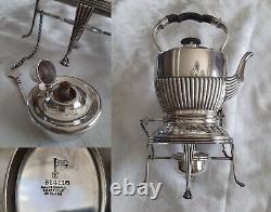 1903 Walker & Hall Silver Plate Tea Kettle, Spirit Burner & Stand (10) 51411A