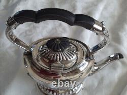 1903 Walker & Hall Silver Plate Tea Kettle, Spirit Burner & Stand (10) 51411A