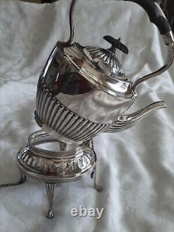 1903 Walker & Hall Silver Plate Tea Kettle, Spirit Burner & Stand (10) 51411A