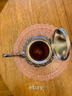 1920's Silverplate Coffee/Tea Service 7+pieces w Tray and Tilting Hot H20 Kettle
