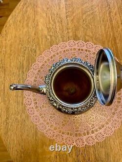 1920's Silverplate Coffee/Tea Service 7+pieces w Tray and Tilting Hot H20 Kettle