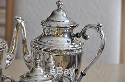 1930 Silverplate Rogers Bros MAYFAIR Tea/Coffee Pot Set & Matching Serving Tray