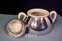 1930's ART DECO GERMAN WMF HUTSCHENREUTHER SILVER COFFEE TEA SUGAR CREAMER SET