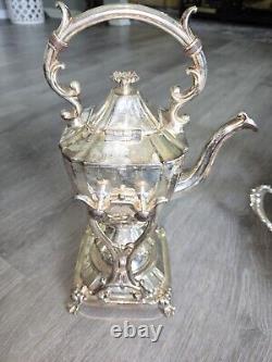 1930's GOLDFEDER ART DECO SILVER PLATE TEA SET INCLUDES 28.5 X 17.5 TRAY