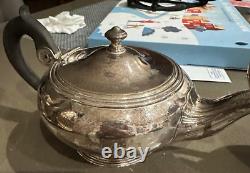 1931 Silver Plated Teapot Mfg. By TH. HENRY Ebony handle Bachelor teapot. 4 1 8