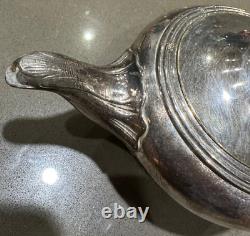 1931 Silver Plated Teapot Mfg. By TH. HENRY Ebony handle Bachelor teapot. 4 1 8
