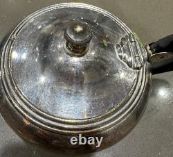 1931 Silver Plated Teapot Mfg. By TH. HENRY Ebony handle Bachelor teapot. 4 1 8