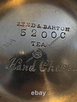 1939 REED & BARTON 5200 Silverplate Tea & Coffee Pot Sugar Cream Service Set G