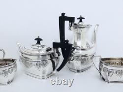1940 Wallace England Silver On Copper Hand Chased Embossed Tea Coffee Set 5 Pc 1940 Wallace England Silver On Copper Hand Chased Embossed Tea Coffee Set 5 Pc