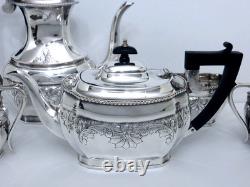 1940 Wallace England Silver On Copper Hand Chased Embossed Tea Coffee Set 5 Pc